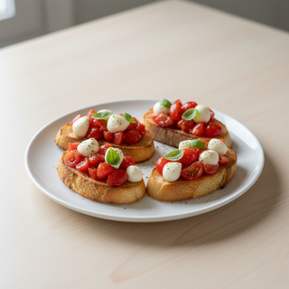 Bruschete cu rosii si mozzarella