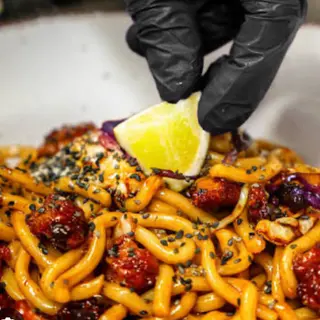 Arroz street food secreto de cerdo