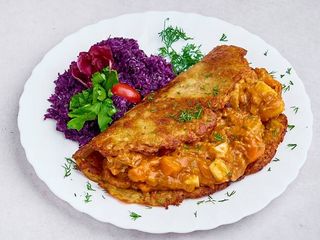 Placki ziemniaczane 3szt. z gulaszem wieprzowym