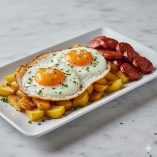 Huevos Rotos Con Chistorra Y Patata Carrera