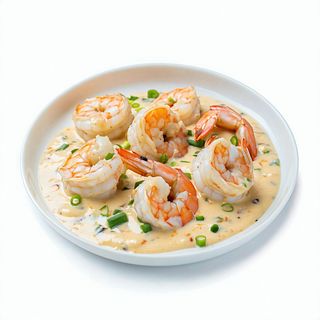 Langostinos Abrigados En Bacon Bañados En Salsa De Queso Brie