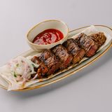 Шашлык из печени в жировой сетке