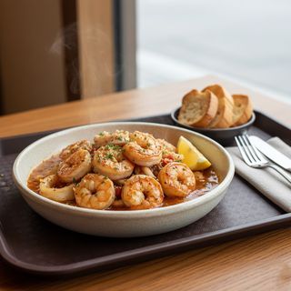 Garlic butter spicy prawns and calamari