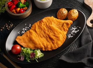 Milanesa de ternera gallega con patatas