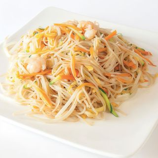 105. Spaghetti di riso con gamberi