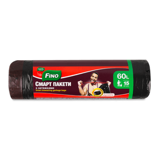 Пакети для сміття Fino Смарт з затяжками 60 л (15шт)