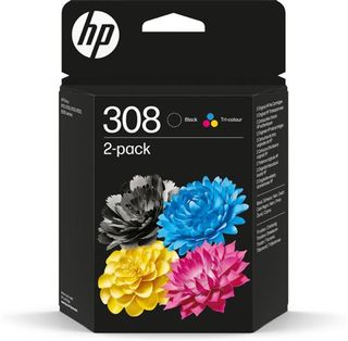 Pack 2 Cartuchos De Tinta Negro-Color Hp 308 6L6S6Ue - 0196786390135