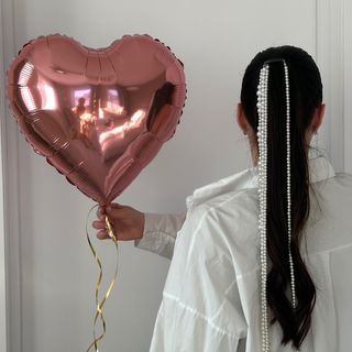 Серце фольговане рожеве , 42 см 