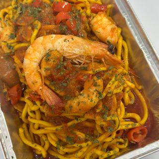 Espagueti Gambas picante 
