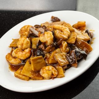 53. Gambas Con Bambú Y Setas Chinas