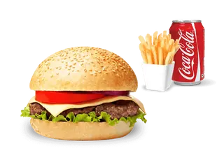 Cheese Burger + Frites + Coca Cola offerte