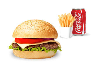 Cheese Burger + Frites + Coca Cola offerte