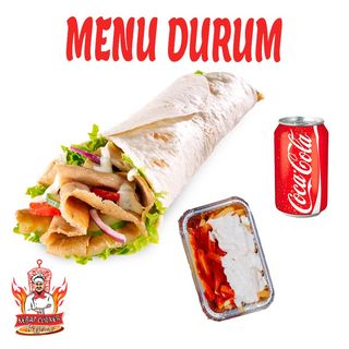 Menú Rollo Durum Doble Carne (XL)