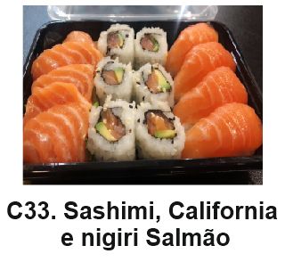 C33. Sashimi, California e Nigiri Salmão