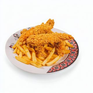 Meniu Pui crocant cu cartofi prajiti