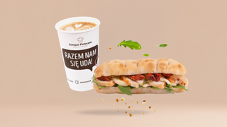 Schiacciata z kurczakiem i mozzarellą + kawa