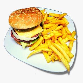 Hamburguesa Con Patatas Fritas