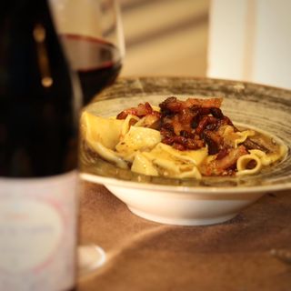 Pappardelle ai funghi porcini e guanciale