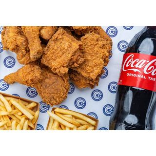 18-piece chicken combo with large fries & soda