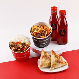 Комбо микс  "Ган фан с мясом и Фри с мясом"