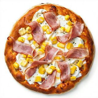 Panna, prosciutto e mais