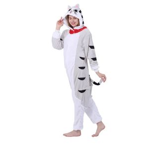 Pijama dama, Eurozep, model pisica, gri, marime S, inaltime 149cm-158cm