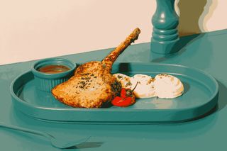 Cotlet de Porc cu os si sos demi-glace 350gr