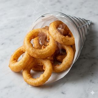 Anelli di cipolla pastellati alla birra
