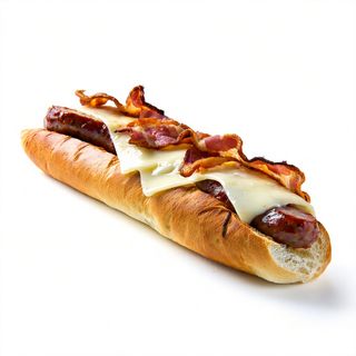 Bocadillo De Chistorra Con Bacon Y Queso