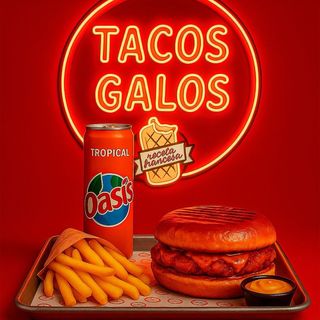 Burger Pollo Tasty con Patatas y Bebida 