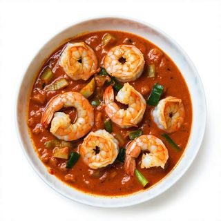 84. Langostinos Con Tomate Y Especias Con Una Salsa Espesa