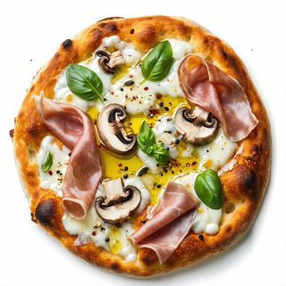 Prosciutto e funghi bianca