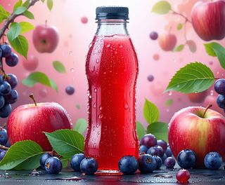 Suc mere şi coacăze negre