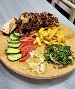 Shaorma de vită  la farfurie