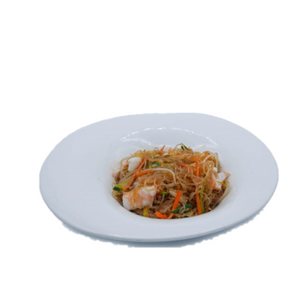 Spaghetti di soia con gamberi