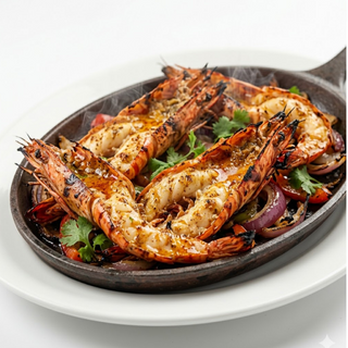 Langostinos sizzler (ración)