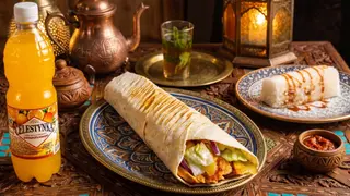 TORTILLA KRAFT CHICKEN SAHAWARMA SMALL, ceslestynka pomarańczowa, baklawa kokosowa