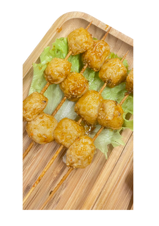 227. Spiedini polpette di pesce no piccante 4pz 炸鱼丸(不辣)