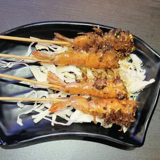 Brocheta de gamba picante