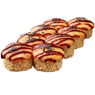 Запечений рол зі смаженим лососем