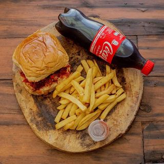 Suya burger + a side + drink