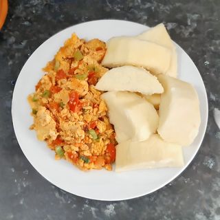Cooked Yam and Eggs