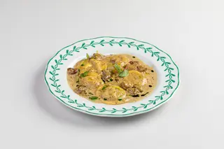 Равиоли с белыми грибами и страчателлой 