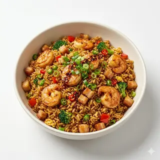Arroz Salteado Con Salsa De Soja Y Picante
