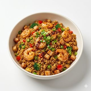 Arroz Salteado Con Salsa De Soja Y Picante