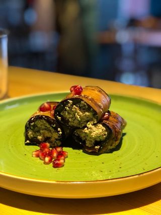 ბადრიჯანი ნიგვზით/Georgian eggplant rolls with walnut filling