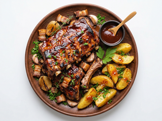 Coaste de porc haiducești cu sos bbq