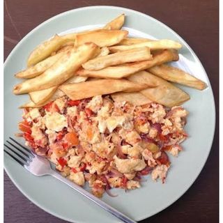 Fried Potatoes & Egg Sauce