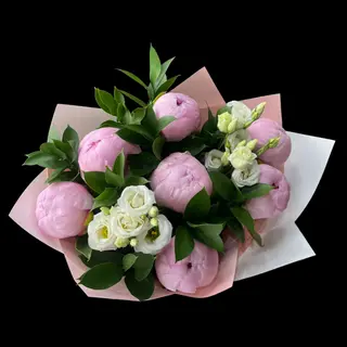Bujori cu Lisianthus