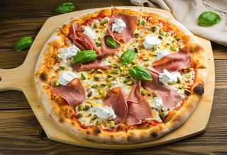 Pizza con pistacchi